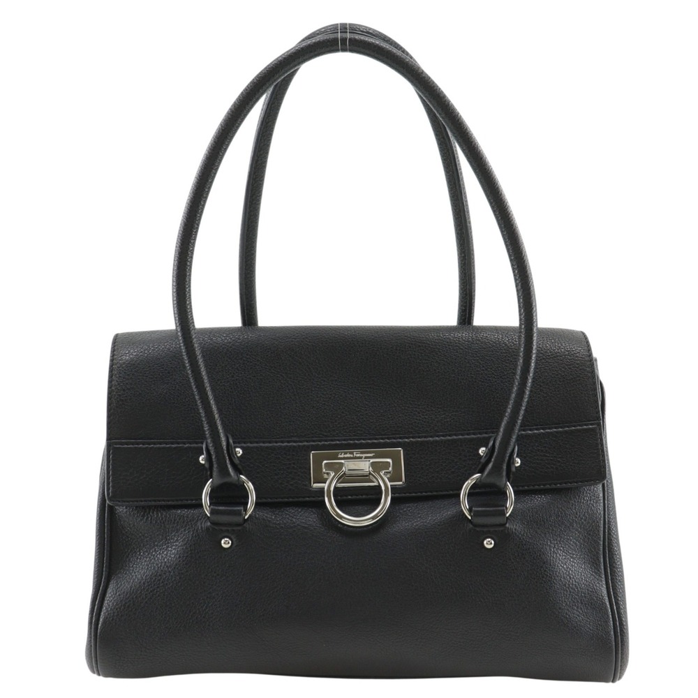 Salvatore Ferragamo Gancini Tote Bag FZ-21 C922 Calfskin Black A5 Women's